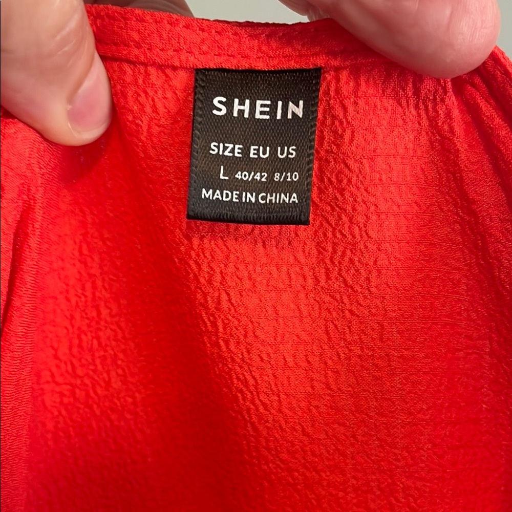 SHEIN Coral V-Neck Dress - Picture 3 of 3